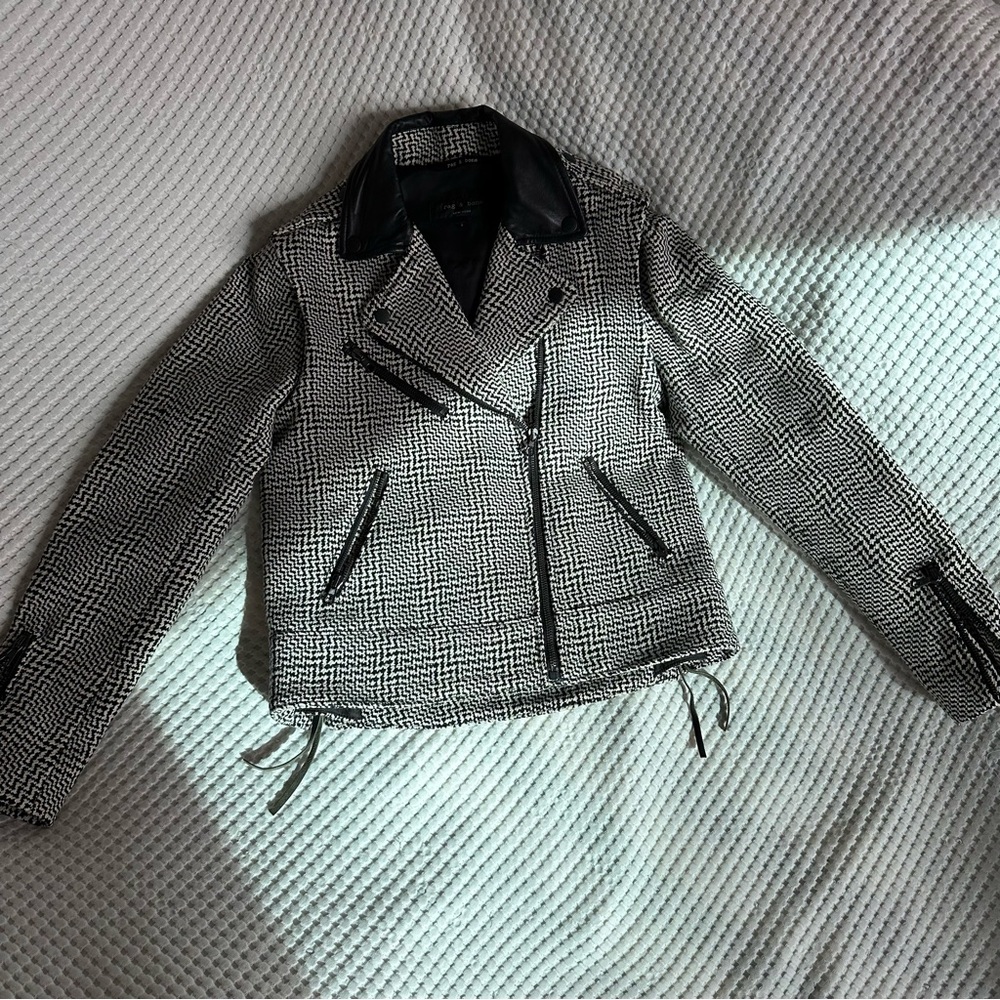 Rag & Bone Houndstooth Jacket Size 2 - image 1